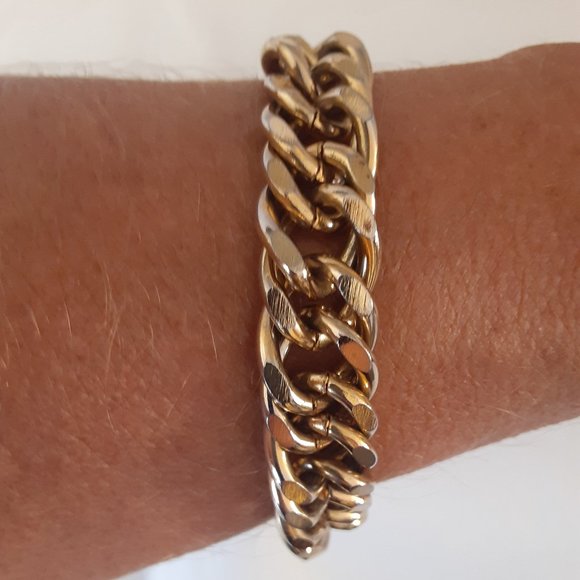 Vintage Unisex  curb gold link bracelet - Picture 5 of 5